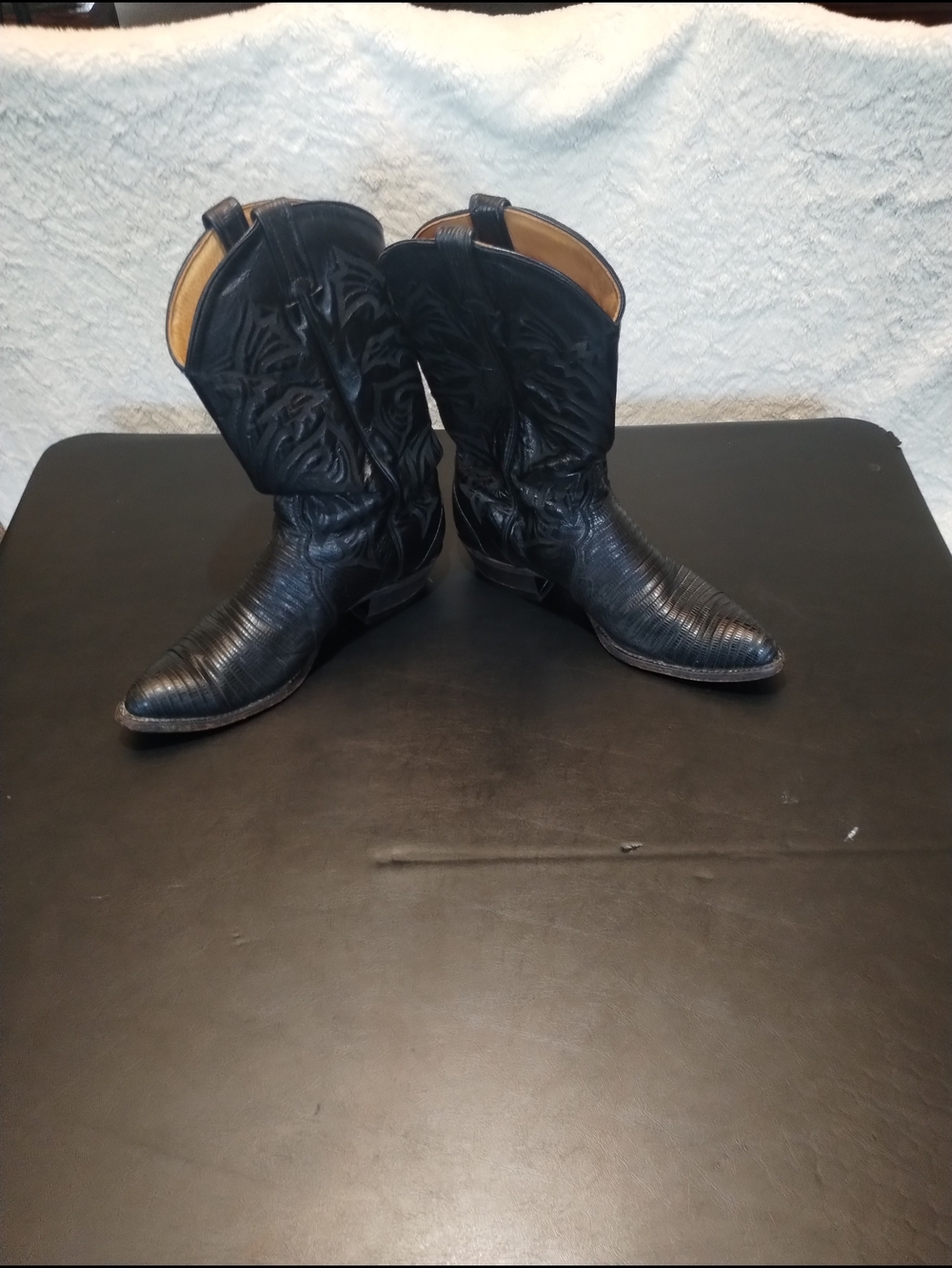 Vintage Tony Lama 8371 Men's Black Lizard Skin Foot Sz 10.5 D - Picture 5 of 14